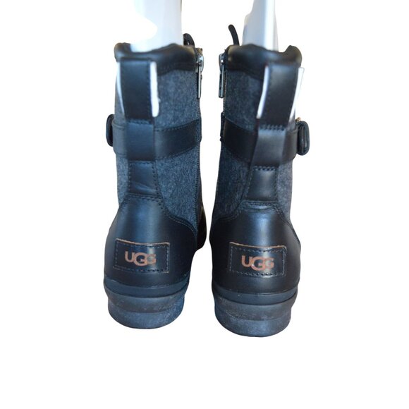 UGG Kesey Waterproof Leather Winter Moto Combat Ankle Boots Womens Size 7.5 Gorp - Picture 5 of 9